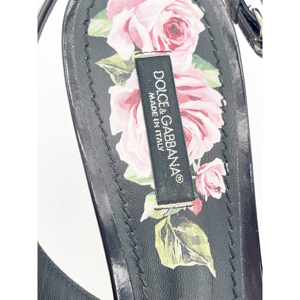 Dolce & Gabbana Black Rose Butterfly Crystal Pointed Toe Slingback Heels IT 40 - Picture 13 of 16